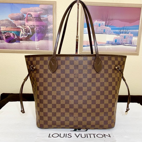 Louis Vuitton Handbags - LOUIS VUITTON Damier Ebene Neverfull MM Shoulder Bag 💼 AR0160